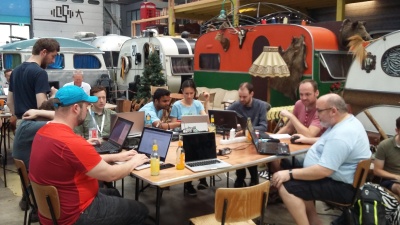 FOSS4G 2016 OSGeo Code Sprint indoor hacking.jpg
